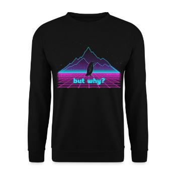 Vaporwave Penguin - Unisex Sweatshirt - black - Front - Alina (178cm) & Michal (187cm)