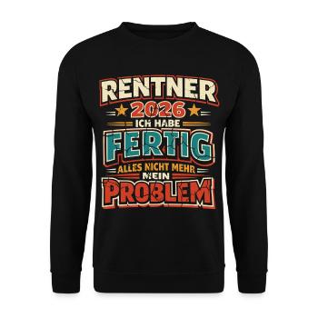 Retraités 2026 J’ai terminé ma retraite - Sweat-shirt Unisexe - noir - Devant - Alina (178cm) & Michal (187cm)