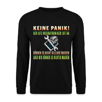 Ne paniquez pas – le technicien en mécatronique est là - Sweat-shirt Unisexe - noir - Devant - Alina (178cm) & Michal (187cm)