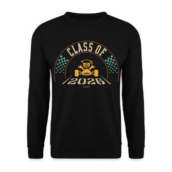 Class Of 2026 (Abschlussklasse Zieleinfahrt / 4C) - Unisex Pullover - Schwarz - Vorne - Alina (178cm) & Michal (187cm)