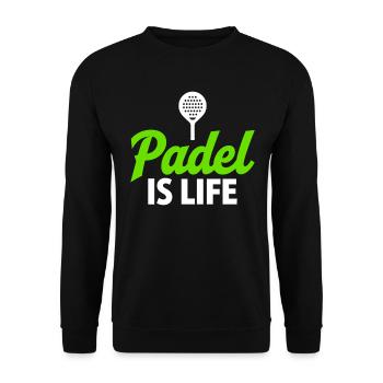 Le padel, c’est la vie, le sport et le style de vie - Sweat-shirt Unisexe - noir - Devant - Alina (178cm) & Michal (187cm)