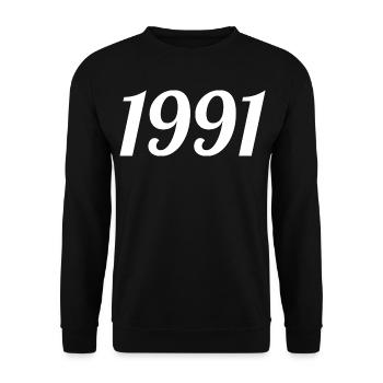 1991 Vintage 1991 Retro Geburtstag 1991 Geschenk - Unisex Pullover - Schwarz - Vorne - Alina (178cm) & Michal (187cm)