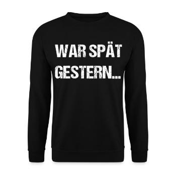 Morgenmuffel Spruch - Unisex Pullover - Schwarz - Vorne - Alina (178cm) & Michal (187cm)