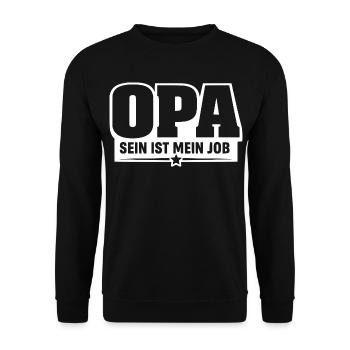 Being a grandpa logo is my job - Unisex Sweatshirt - black - Front - Alina (178cm) & Michal (187cm)