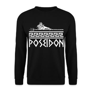 Griechischer Meeresgott (Weiß) - Unisex Pullover - Schwarz - Vorne - Alina (178cm) & Michal (187cm)