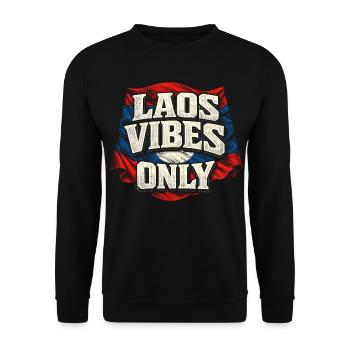 Laos Vibes Only Lao Root - Unisex Sweatshirt - black - Front - Alina (178cm) & Michal (187cm)