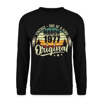 Légende Vivante Depuis Mars 1977 - Sweat-shirt Unisexe - noir - Devant - Alina (178cm) & Michal (187cm)