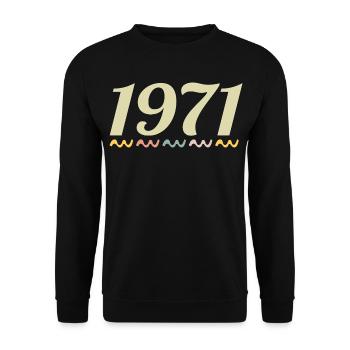 1971 - Unisex Pullover - Schwarz - Vorne - Alina (178cm) & Michal (187cm)