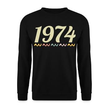 1974 - Sweat-shirt Unisexe - noir - Devant - Alina (178cm) & Michal (187cm)