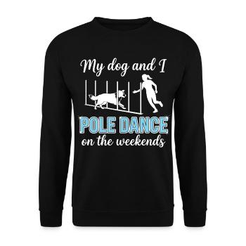 Danse au poteau en disant drôle d’agilité en slalom - Sweat-shirt Unisexe - noir - Devant - Alina (178cm) & Michal (187cm)