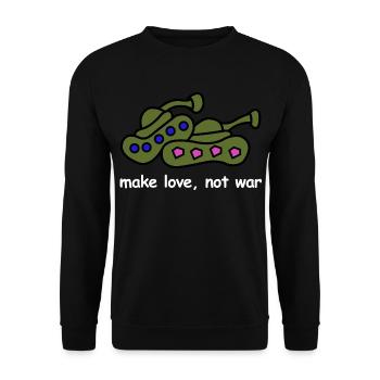 Faire l’amour, pas la guerre | Paix, Cartoon - Sweat-shirt Unisexe - noir - Devant - Alina (178cm) & Michal (187cm)