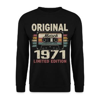 Mars 1971 Vintage mars 1971 - Sweat-shirt Unisexe - noir - Devant - Alina (178cm) & Michal (187cm)
