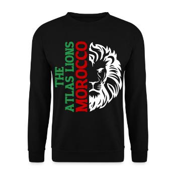Vertical Morroco Typography with AtlasLion - Unisex Sweatshirt - black - Front - Alina (178cm) & Michal (187cm)