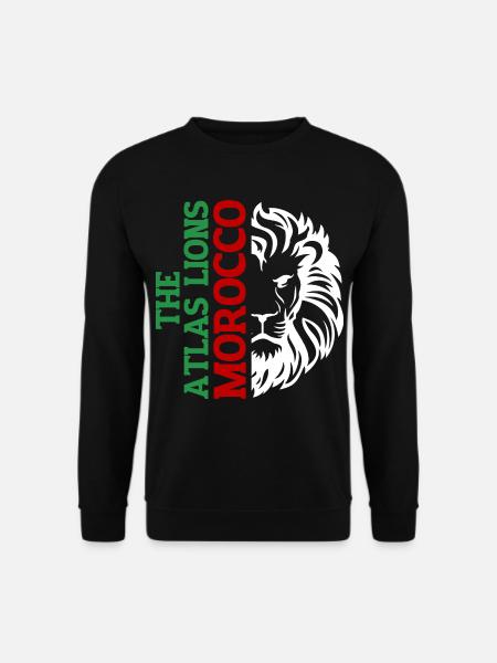 Vertical Morroco Typography with AtlasLion - Unisex Sweatshirt - black