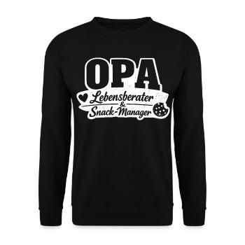 Grandpa Life Coach Snack Manager - Unisex Sweatshirt - black - Front - Alina (178cm) & Michal (187cm)