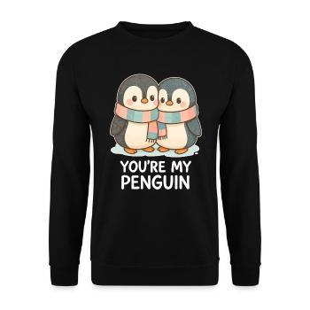 Penguins in love in the snow – You're My Penguin - Unisex Sweatshirt - black - Front - Alina (178cm) & Michal (187cm)