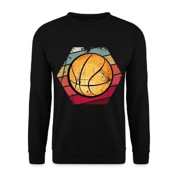 Basketball Vintage - Unisex Pullover - Schwarz - Vorne - Alina (178cm) & Michal (187cm)