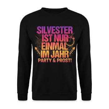 Fête du Nouvel An - Sweat-shirt Unisexe - noir - Devant - Alina (178cm) & Michal (187cm)