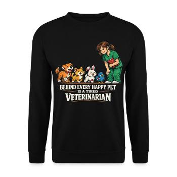 Veterinarian Veterinarian - Unisex Sweatshirt - black - Front - Alina (178cm) & Michal (187cm)