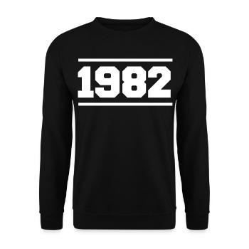 1982 Cadeau rétro 1982 original 1982 - Sweat-shirt Unisexe - noir - Devant - Alina (178cm) & Michal (187cm)