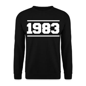 1983 Cadeau rétro 1983 original 1983 - Sweat-shirt Unisexe - noir - Devant - Alina (178cm) & Michal (187cm)