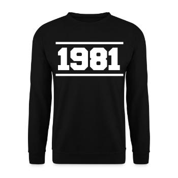 1981 Cadeau rétro 1981 original 1981 - Sweat-shirt Unisexe - noir - Devant - Alina (178cm) & Michal (187cm)