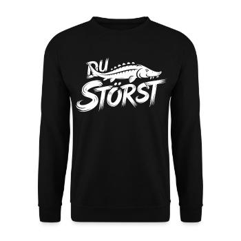 Stör Sterlet Graffiti Muster - Unisex Pullover - Schwarz - Vorne - Alina (178cm) & Michal (187cm)