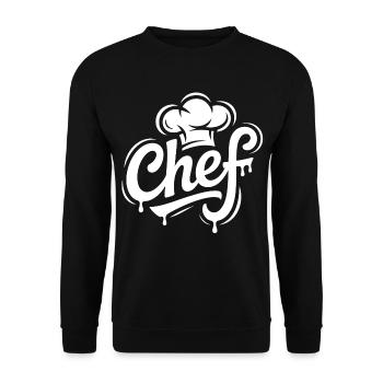 Lettrage du logo du chef - Sweat-shirt Unisexe - noir - Devant - Alina (178cm) & Michal (187cm)