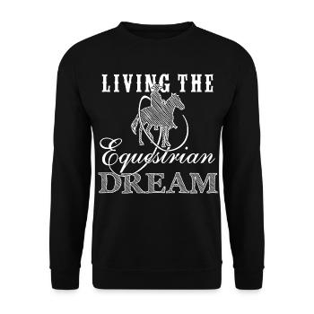 Living the equestrian dream - Western Edition - Unisex Pullover - Schwarz - Vorne - Alina (178cm) & Michal (187cm)