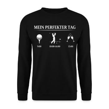Golf Perfekter Tag - Unisex Pullover - Schwarz - Vorne - Alina (178cm) & Michal (187cm)