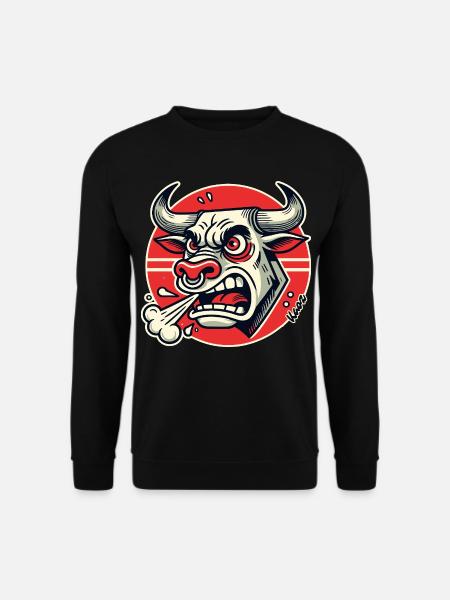Angry Bull Retro Logo - Unisex Sweatshirt - black