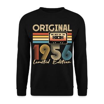 70th birthday, 70 years, original 1956 - Unisex Sweatshirt - black - Front - Alina (178cm) & Michal (187cm)