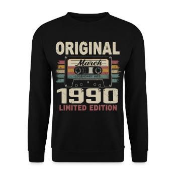March 1990 Vintage March 1990 - Unisex Sweatshirt - black - Front - Alina (178cm) & Michal (187cm)