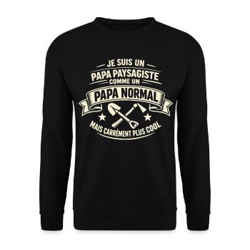 Dad Landscaper Best Gardener Gift - Unisex Sweatshirt - black - Front - Alina (178cm) & Michal (187cm)