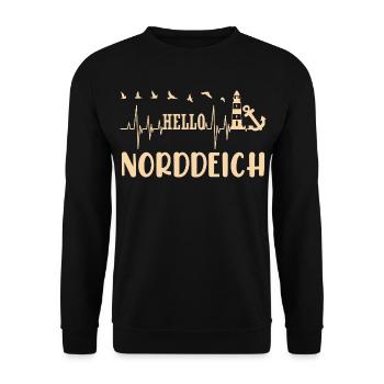 Norddeich MOIN Wadden Sea North Sea Holiday - Unisex Sweatshirt - black - Front - Alina (178cm) & Michal (187cm)
