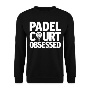 Passion obsédée par le padel court pour les athlètes - Sweat-shirt Unisexe - noir - Devant - Alina (178cm) & Michal (187cm)