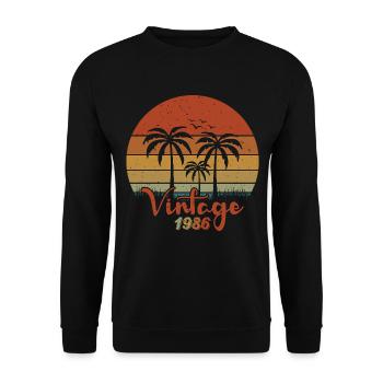 Limited Edition Vintage 1986 - Unisex Pullover - Schwarz - Vorne - Alina (178cm) & Michal (187cm)