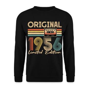 70th birthday, 70 years, original 1956 - Unisex Sweatshirt - black - Front - Alina (178cm) & Michal (187cm)