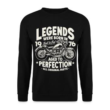 1976 Vintage Anniversaire Moto Cadeau - Sweat-shirt Unisexe - noir - Devant - Alina (178cm) & Michal (187cm)