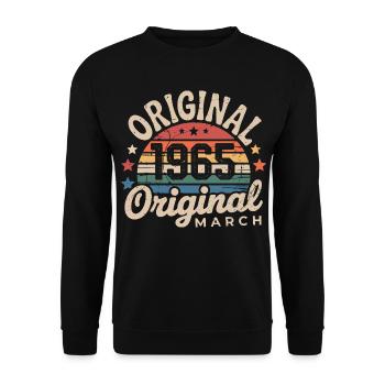 Born in March 1965 edition 1965 Vintage March 1965 - Unisex Sweatshirt - black - Front - Alina (178cm) & Michal (187cm)