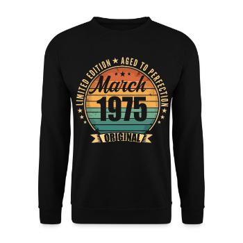 Vintage 1975 March 1975 - Unisex Sweatshirt - black - Front - Alina (178cm) & Michal (187cm)