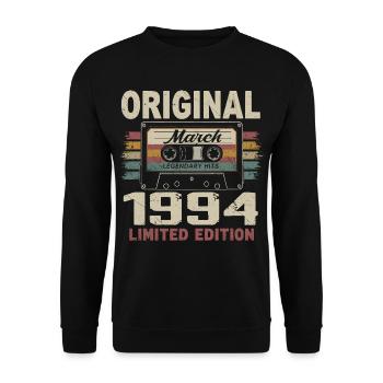 März 1994 Vintage März 1994 - Unisex Pullover - Schwarz - Vorne - Alina (178cm) & Michal (187cm)