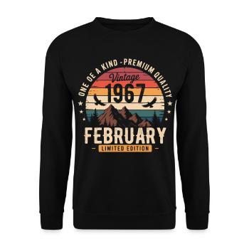 Februar 1967 Vintage-Geburtstag Februar 1967 - Unisex Pullover - Schwarz - Vorne - Alina (178cm) & Michal (187cm)