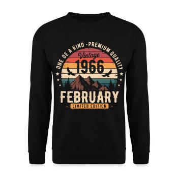 Februar 1966 Jahrgangstag Februar 1966 - Unisex Pullover - Schwarz - Vorne - Alina (178cm) & Michal (187cm)