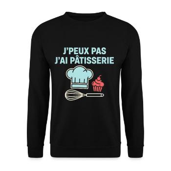 J’peux pas j’ai pâtisserie - Sweat-shirt Unisexe - noir - Devant - Alina (178cm) & Michal (187cm)