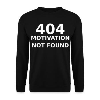 404 Motivation Not Found – IT & Developer Saying - Unisex Sweatshirt - black - Front - Alina (178cm) & Michal (187cm)