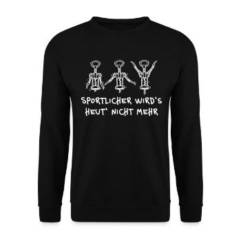 Corkscrew Workout – Funny Beer Saying - Unisex Sweatshirt - black - Front - Alina (178cm) & Michal (187cm)