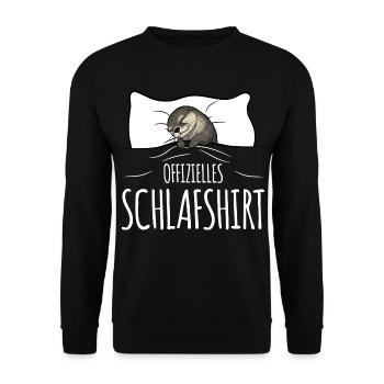 Otter Sleeping Shirt blanc - Sweat-shirt Unisexe - noir - Devant - Alina (178cm) & Michal (187cm)