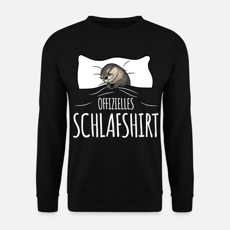 Otter Sleep Shirt white - Unisex Sweatshirt - black
