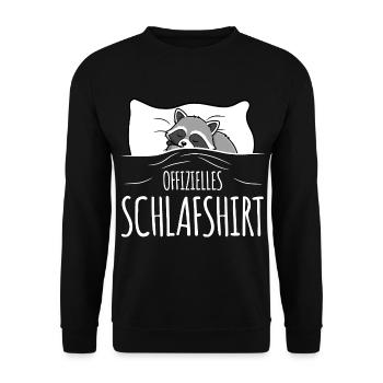 Raccoon Sleep Shirt - Unisex Sweatshirt - black - Front - Alina (178cm) & Michal (187cm)